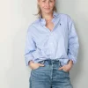 Ralph Lauren Blouse - Ls Rmsy ST Long Sleeve Blouse - Cabana Blue / White