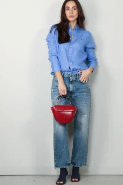 Ralph Lauren Blouse - Classic Long Sleeve Button Front Shirt - Harbor Island Blue