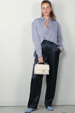 Ralph Lauren Blouse - N WD CRP ST-LONG SLEEVE-BUTTON FRONT SHIRT - White/ fall royal
