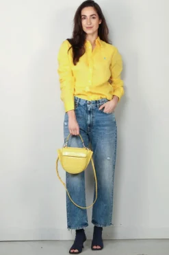 Ralph Lauren Blouse - Classic Long Sleeve Button Front Shirt - Sunfish Yellow