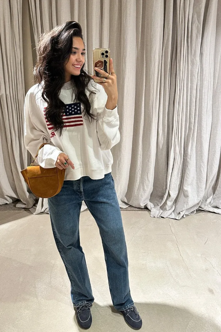 Ralph Lauren Sweater - Logo Flag French Terry Crewneck - Nevis