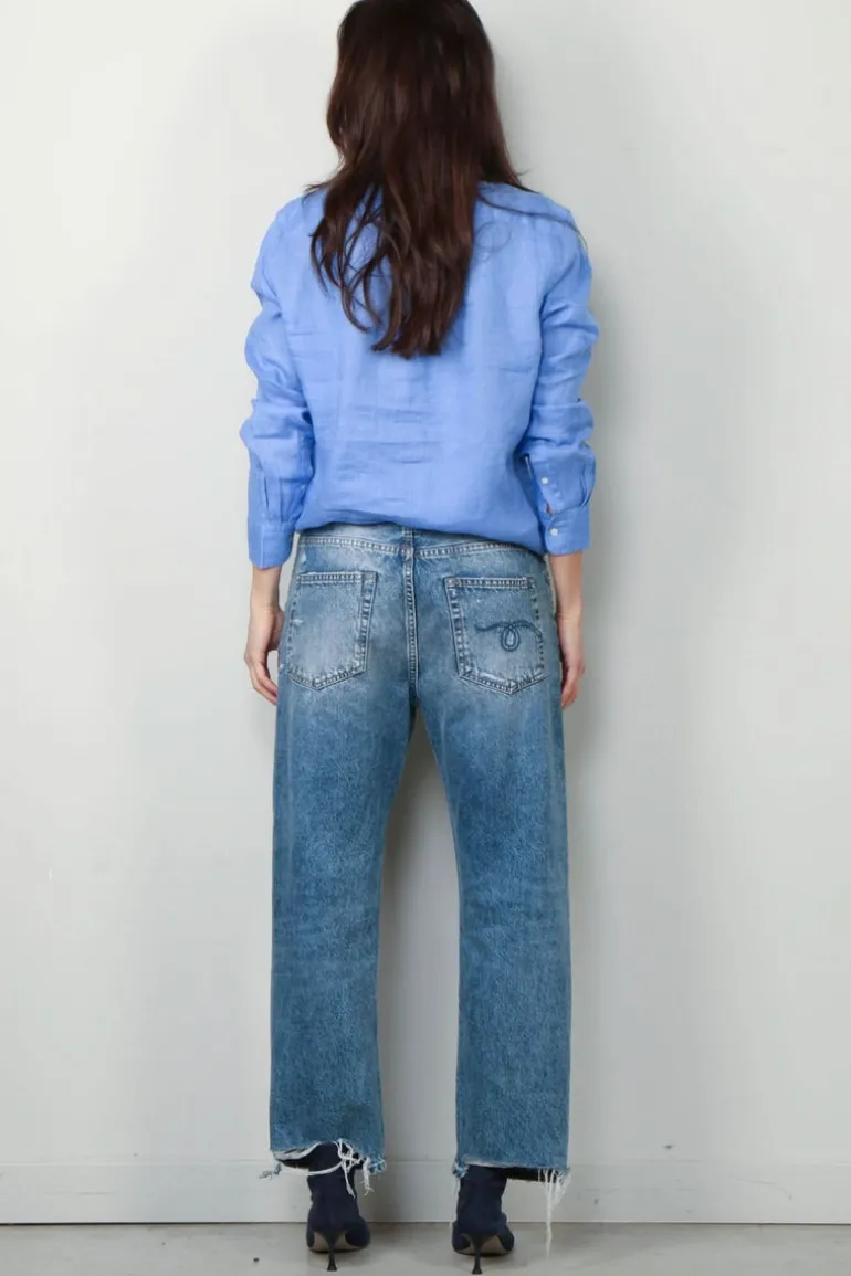 Ralph Lauren Blouse - Classic Long Sleeve Button Front Shirt - Harbor Island Blue
