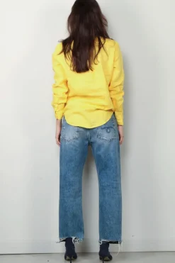 Ralph Lauren Blouse - Classic Long Sleeve Button Front Shirt - Sunfish Yellow