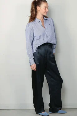 Ralph Lauren Blouse - N WD CRP ST-LONG SLEEVE-BUTTON FRONT SHIRT - White/ fall royal