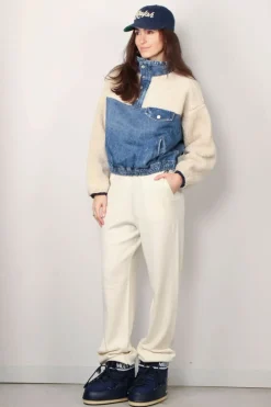 Ralph Lauren Jas - Fleece Denim Mockneck Pullover - Cusi Wash