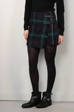 Ralph Lauren Rok - Plaid Pleated Wrap Skirt - Tartan