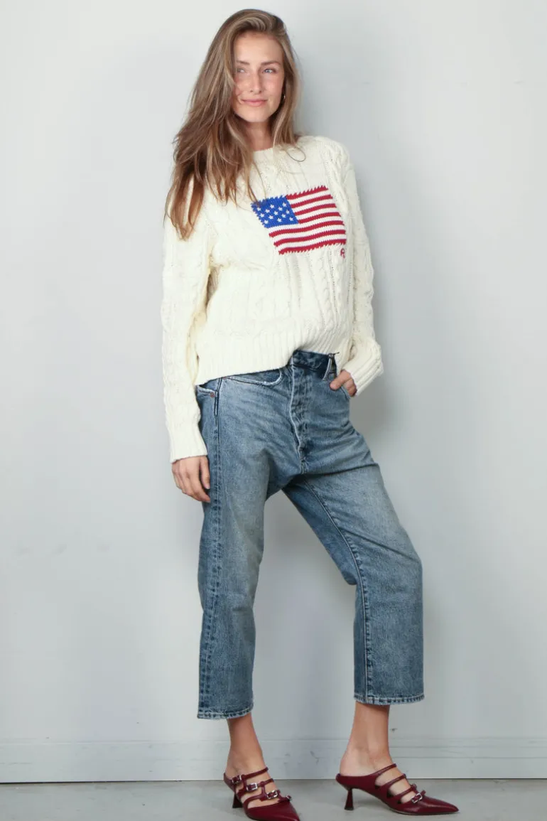 Ralph Lauren Trui - Aran Flag Pullover - Cream
