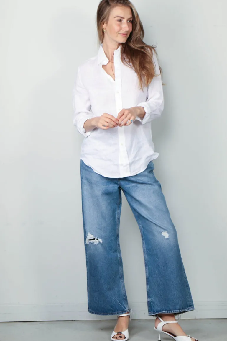 Ralph Lauren Blouse - Classic Long Sleeve Button Front Shirt - White
