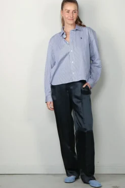 Ralph Lauren Blouse - N WD CRP ST-LONG SLEEVE-BUTTON FRONT SHIRT - White/ fall royal