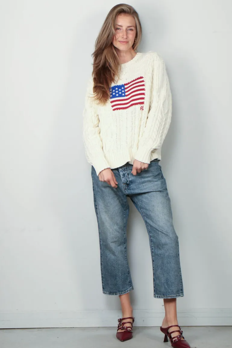 Ralph Lauren Trui - Aran Flag Pullover - Cream