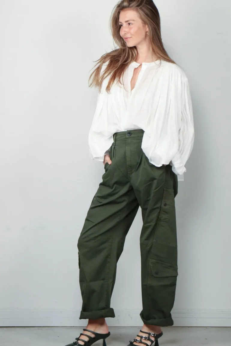 RÓHE Blouse - Pleated Ramie Top - Optic White