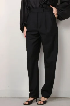 RÓHE Broek - Round Leg Shaped Tailored Trousers - Black