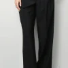 RÓHE Broek - Wide leg double pleated trousers - Black