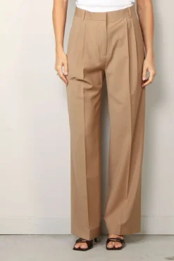 RÓHE Broek - Wide leg pleated trousers - Fawn