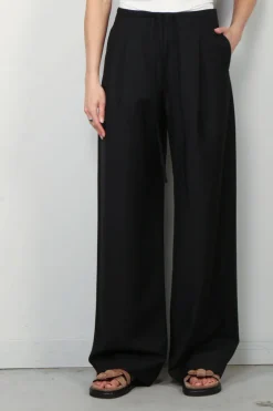 RÓHE Broek - Relaxed Drawstring Trousers - Black