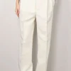 RÓHE Broek - High Waist Tailored Off White Trousers - Off White