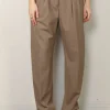 RÓHE Broek - Round Leg Shaped Tailored Trousers - Khaki