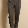 RÓHE broek - Carrot fit single pleat - grey melange
