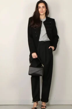RÓHE Broek - Round Leg Shaped Tailored Trousers - Black