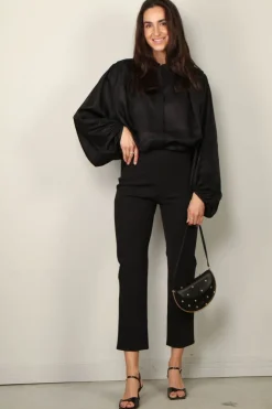 RÓHE Broek - Cigarette Leg Scuba Trousers - Black