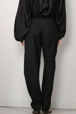 RÓHE Broek - Round Leg Shaped Tailored Trousers - Black