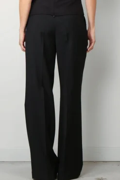 RÓHE Broek - Wide leg double pleated trousers - Black