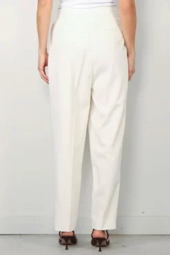 RÓHE broek - Double pleat tailored - cream