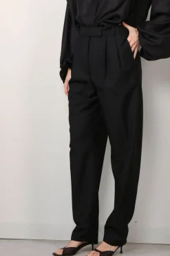 RÓHE Broek - Round Leg Shaped Tailored Trousers - Black