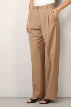 RÓHE Broek - Wide leg pleated trousers - Fawn