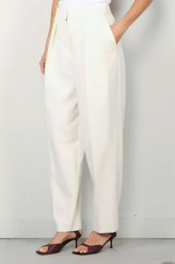 RÓHE broek - Double pleat tailored - cream