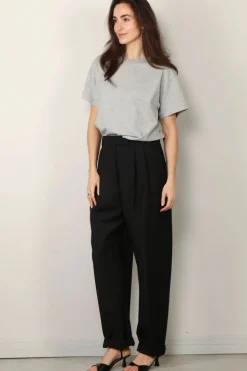 RÓHE Broek - Round Leg Shaped Tailored Trousers - Black
