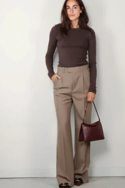 RÓHE Broek - Relaxed single pleated trousers - Khaki