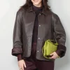 RÓHE Jasje - Leather Jacket With Patch Pockets - Earth