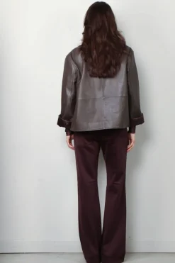 RÓHE Jasje - Leather Jacket With Patch Pockets - Earth