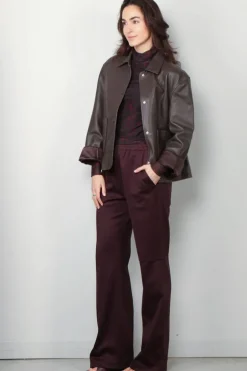 RÓHE Jasje - Leather Jacket With Patch Pockets - Earth