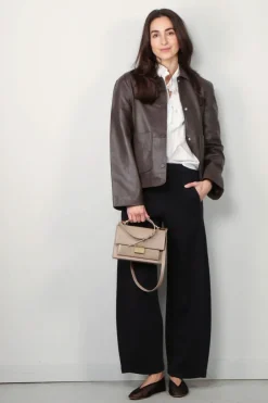 RÓHE Jasje - Leather Jacket With Patch Pockets - Earth