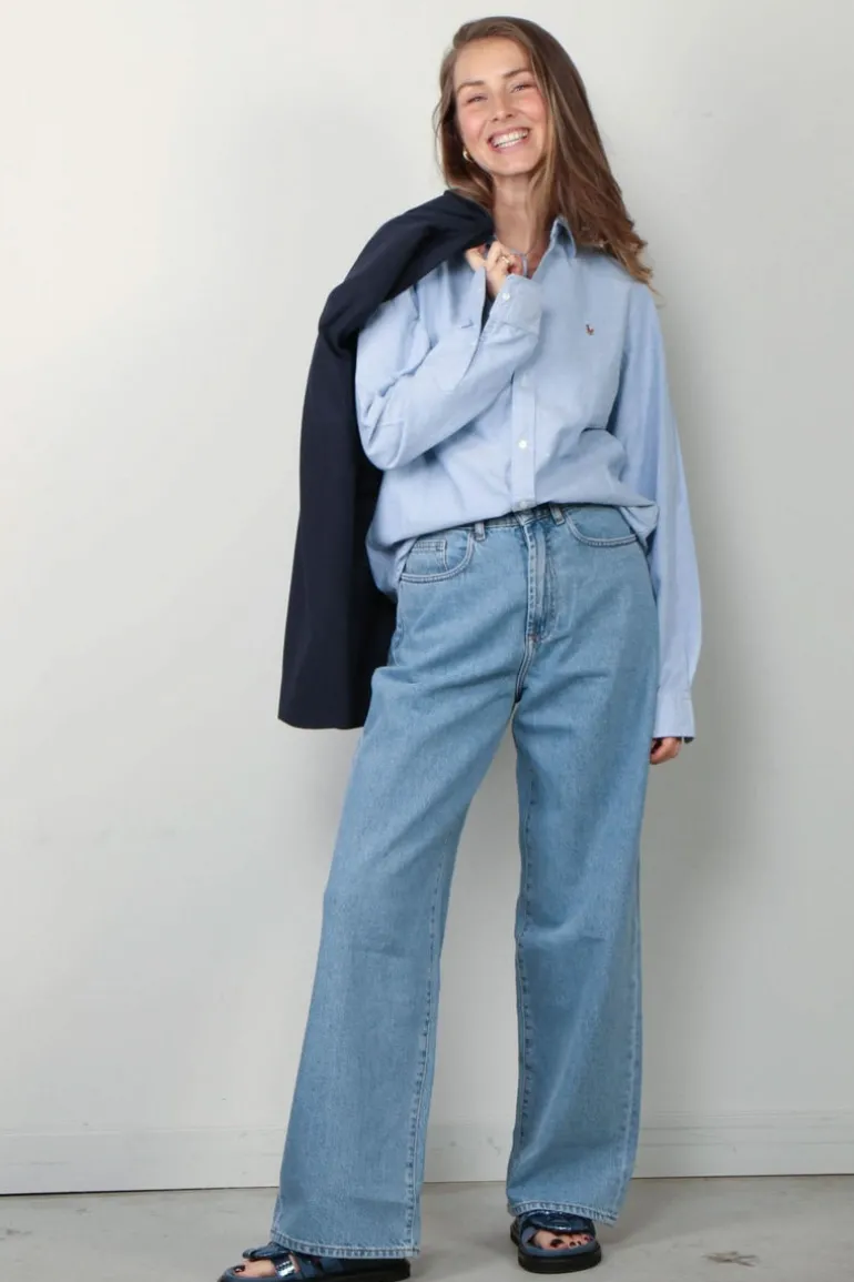 RÓHE Jeans - Low Waist Wide Leg Denim - Denim Blue