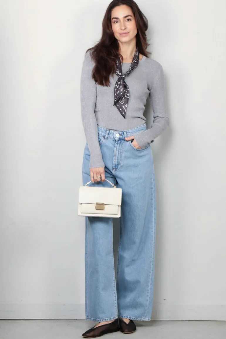 RÓHE Jeans - Low Waist Wide Leg Denim - Denim Blue