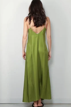 RÓHE Jurk - Silk Slip Dress Garden - Green