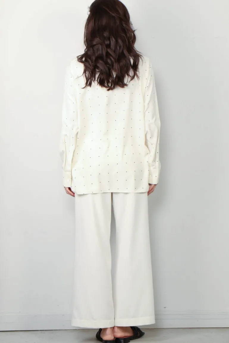 RÓHE pantalon - Wide leg tailored - cream