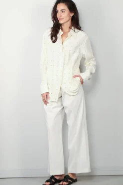 RÓHE pantalon - Wide leg tailored - cream