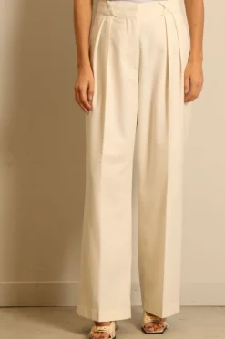 RÓHE pantalon - Wide leg tailored - cream