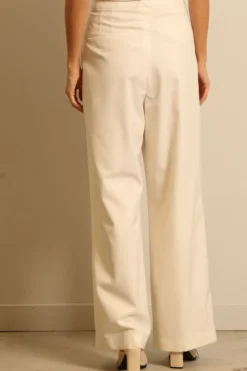 RÓHE pantalon - Wide leg tailored - cream
