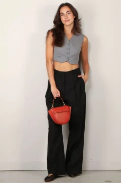 RÓHE pantalon - Wide leg tailored trousers - noir