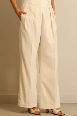 RÓHE pantalon - Wide leg tailored - cream