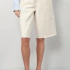 RÓHE Shorts - Baggy Fit Denim Shorts - Ecru