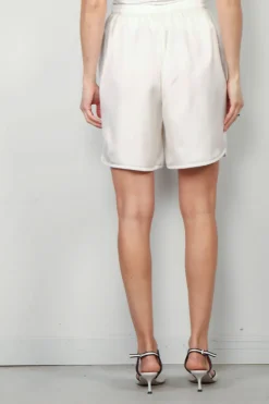 RÓHE Shorts - Taped Silk Shorts - Cream