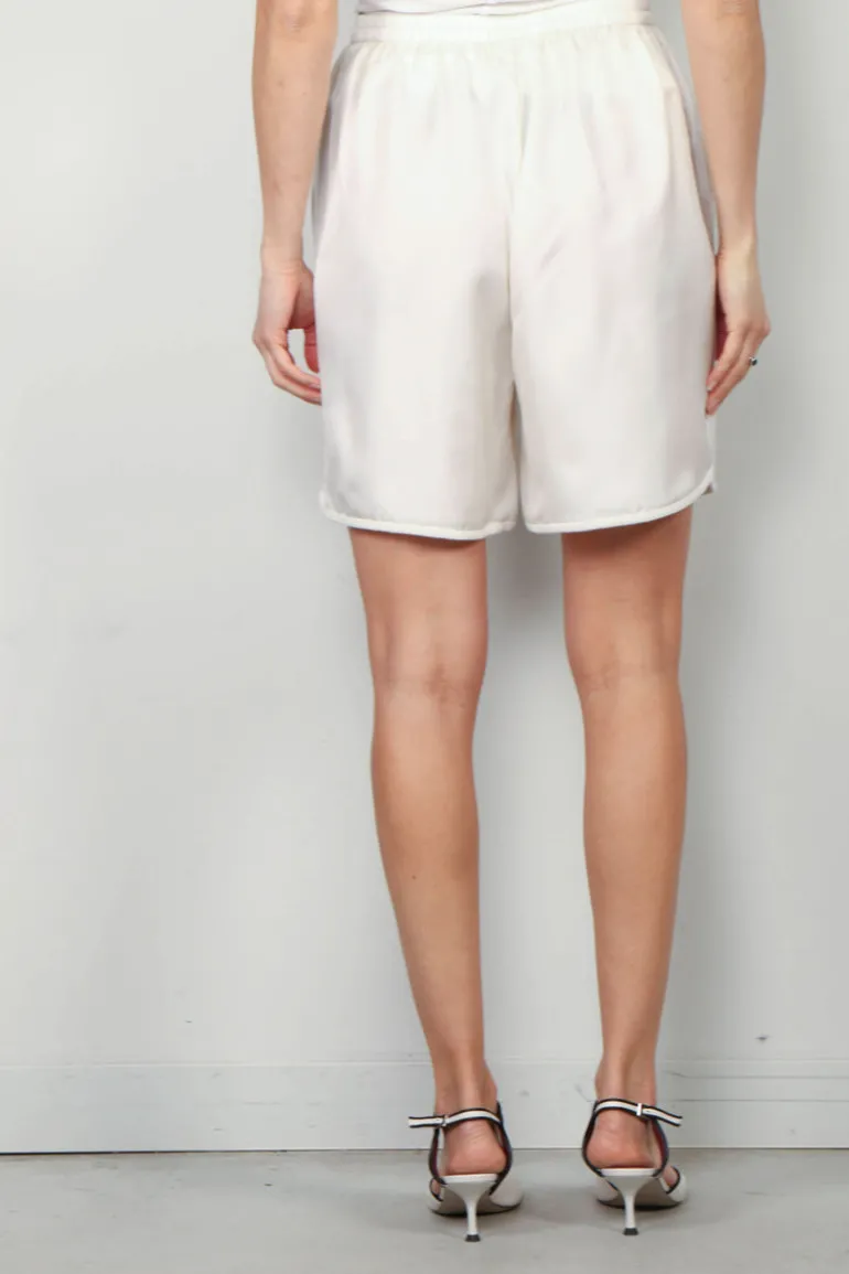 RÓHE Shorts - Taped Silk Shorts - Cream