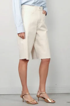 RÓHE Shorts - Baggy Fit Denim Shorts - Ecru