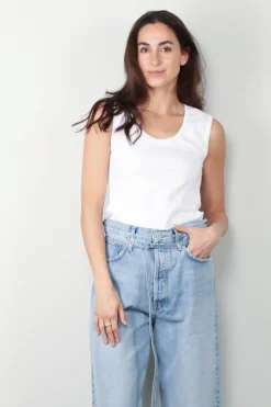 RÓHE Top - Rib Tank Top - Optic White